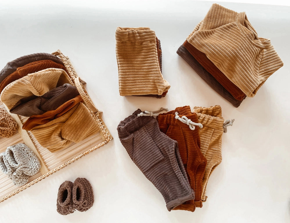 Sweater geribbeld caramel-pumpkin-chocolate