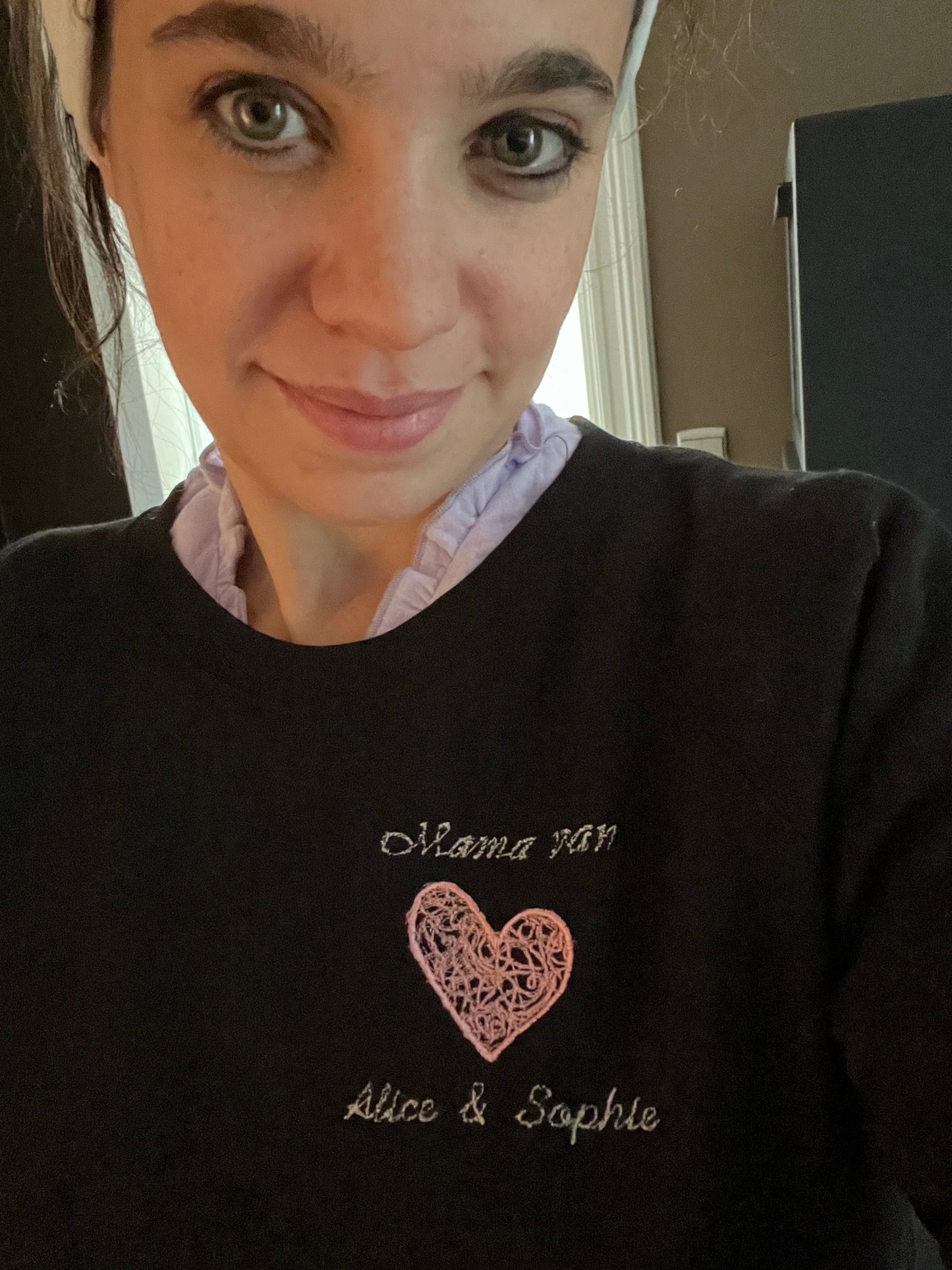 Sweater dames bedrukt of geborduurd