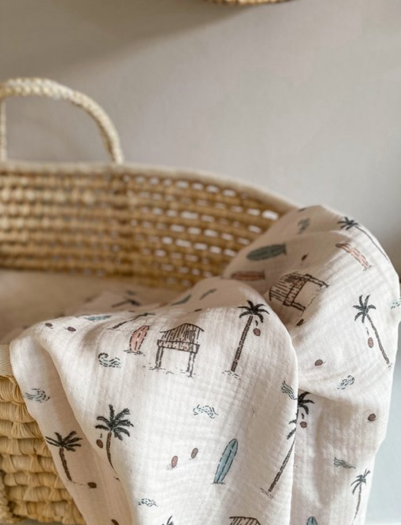 Gepersonaliseerd Zacht babydeken beach