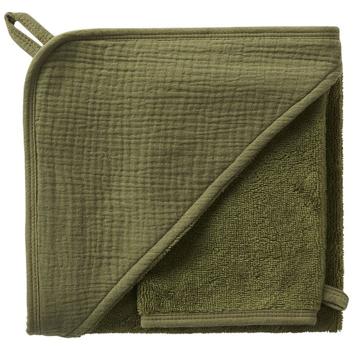 Bamboezachte bad cape met washandje *gepersonaliseerd*