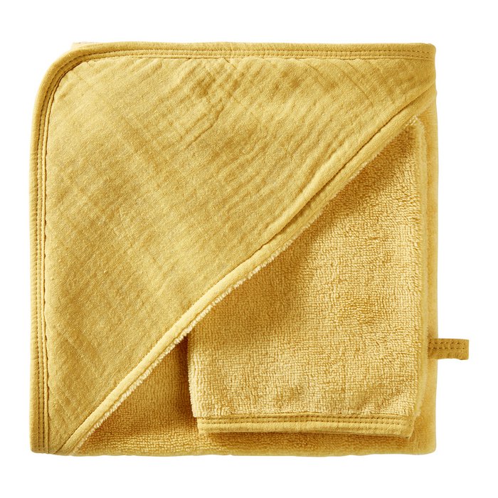Bamboezachte bad cape met washandje *gepersonaliseerd*
